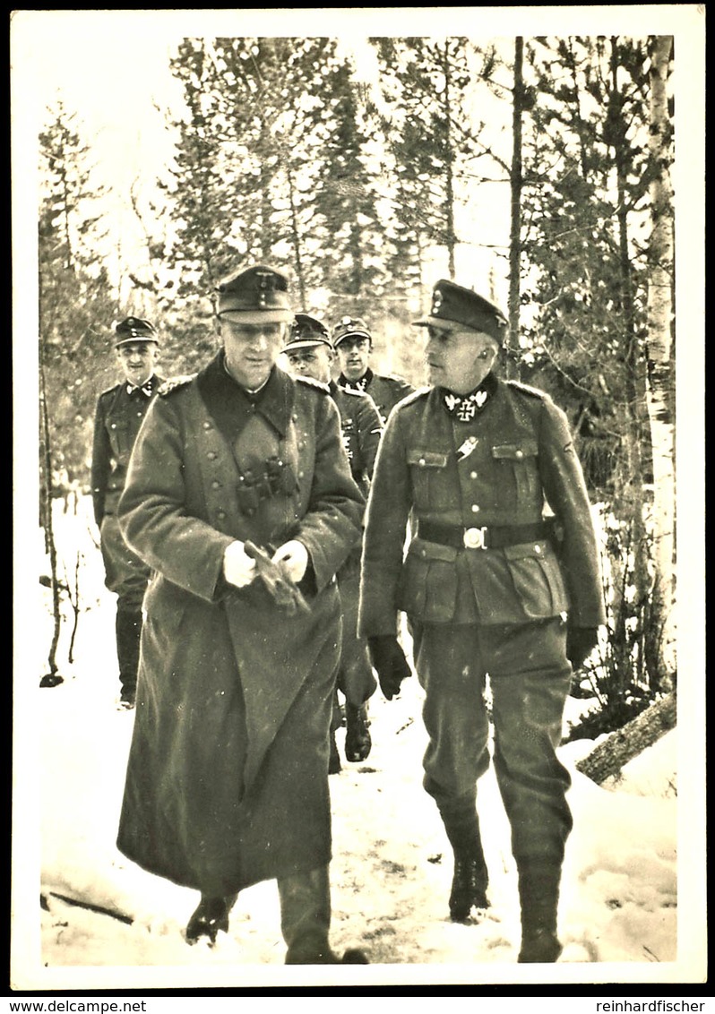1943, (ca.), Kampf Der SS - Gebirgsdivision "Nord" In Karelien, Ungebrauchte S/w Fotokarte Mit Abb. General Oberst Dietl - Sonstige & Ohne Zuordnung