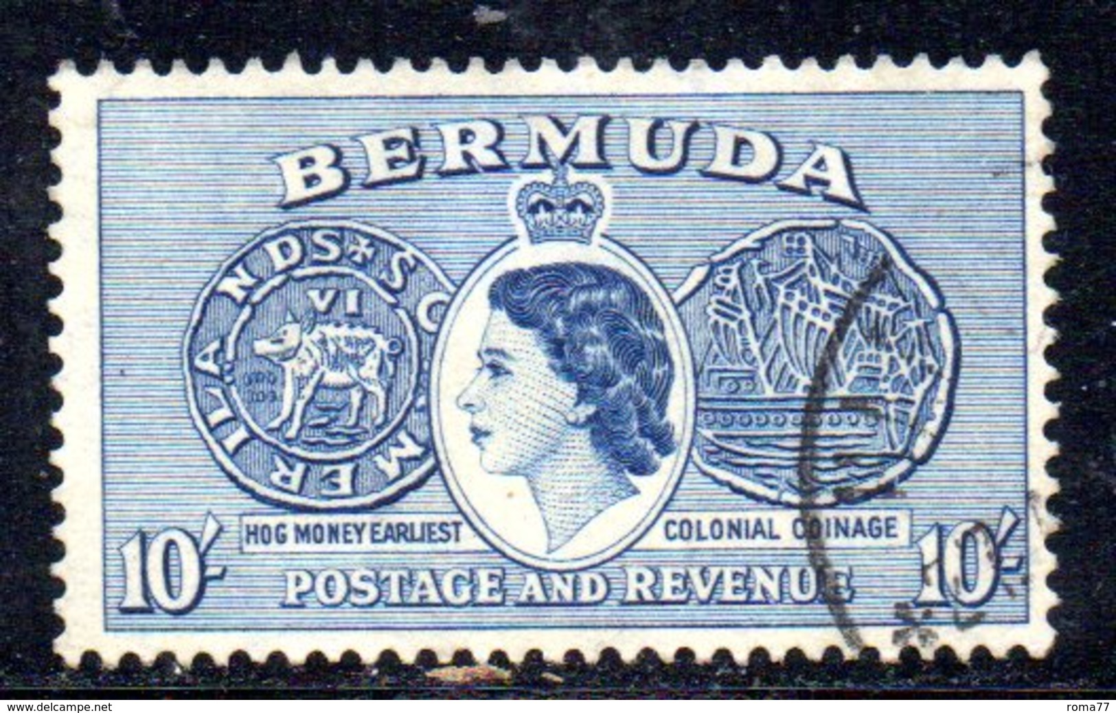 APR631 - BERMUDA 1953,  10 Sh Yvert N. 147  Usato (2380A) . - Bermuda