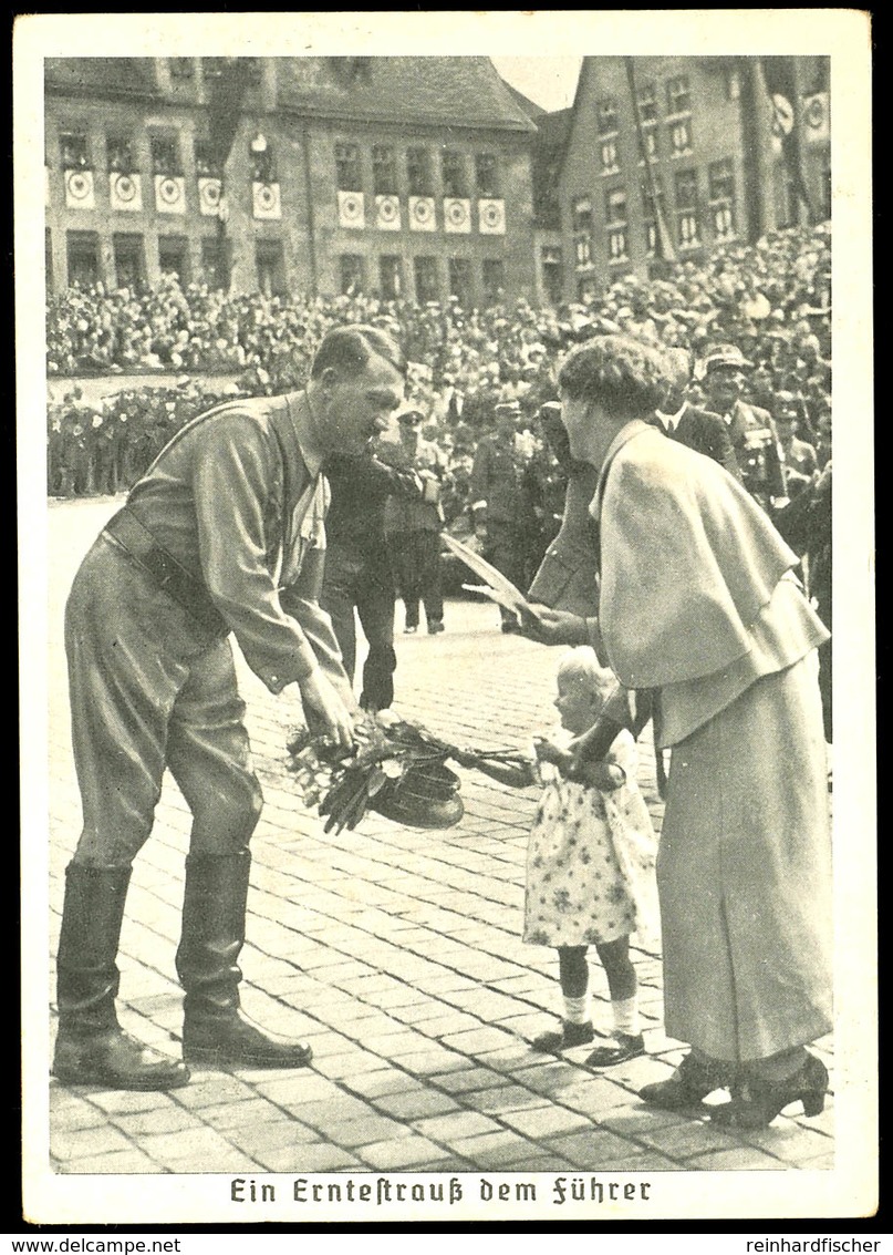 1938, "Ein Erntestrauß Dem Führer", S/w-Fotokarte, Photo Hoffmann-Karte, Frankiert Mit 1,20 Kc.-Marke Und K2 "ASCH 30.IX - Sonstige & Ohne Zuordnung