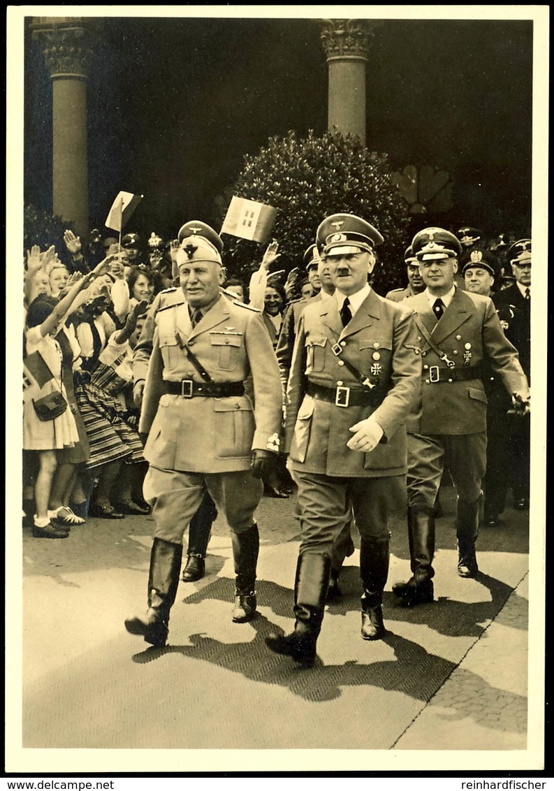 1940, Die Historische Begegnung Am 18. Juni 1940 In München/Ankunft, S/w Fotokarte Nr. M. 4, Frankiert Mit 15 + 10 Pfg K - Sonstige & Ohne Zuordnung