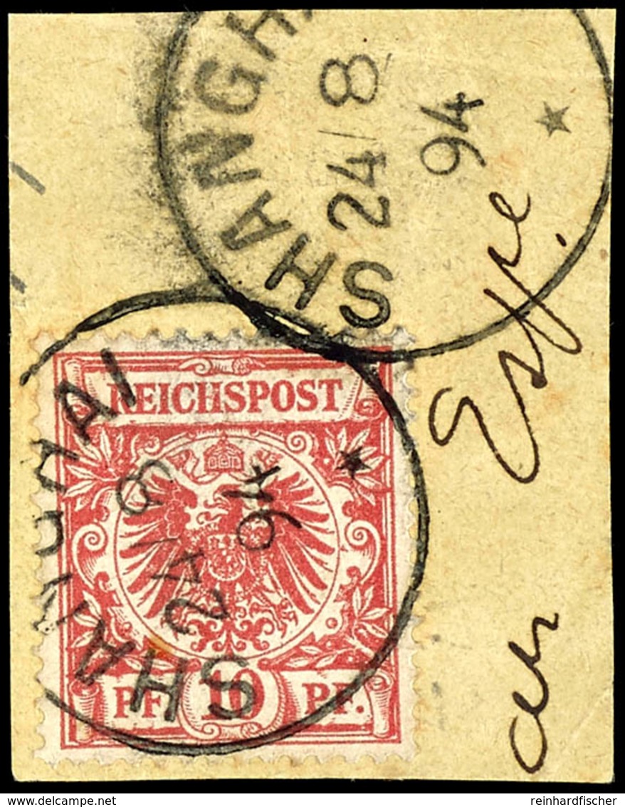 10 Pfennig Auf Prachtbriefstück, Michel 250,-, Katalog: V47c BS - Deutsche Post In China