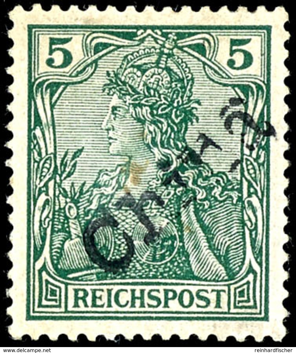 5 Pfennig Handstempel, Ungebraucht, Pracht, Michel 500,-  Mehrere Altsignaturen, U.a. Schlesinger, Katalog: 9 * - Deutsche Post In China