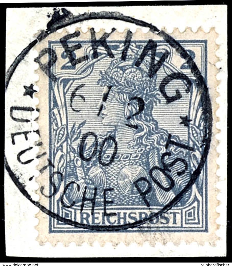 2 Pfennig Petschili, Briefstück, Stempel PEKING, Luxus, Michel 200,-, Katalog: PVz BS - Deutsche Post In China