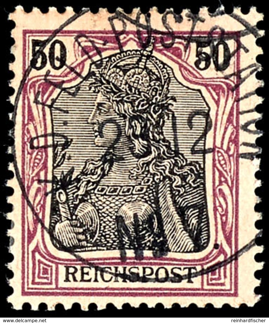 Petschili 50 Pfennig Germania, Gestempelt Feldpoststation 7, Kabinett, Michel/ARGE 400,-, Katalog: PVg O - Deutsche Post In China