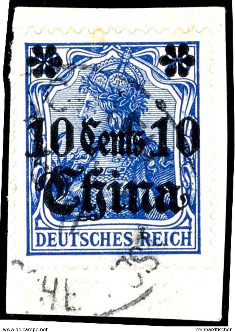 TSCHIFU 5/? 17, Kriegdatum, Auf Briefstück 10. C. Germania, Katalog: 41 BS - Deutsche Post In China