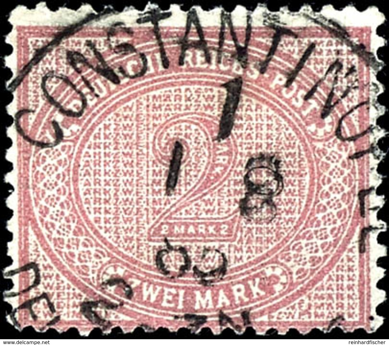 2 Reichsmark Mit Entwertung "Constantinopel 1 1/8 85", Tadellos., Katalog: V37 O - Deutsche Post In Der Türkei