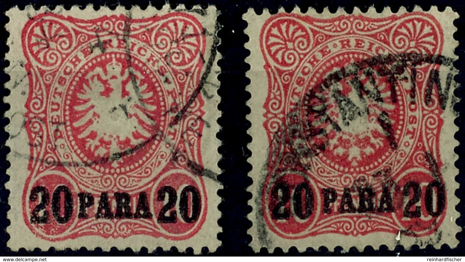 20 Para Auf 10 Pf In A-Farbe (gepr. Dr. Hartung) Und In B-Farbe (gepr. Dr. Steuer VÖB) Je Tadellos Gestempelt, Mi. 220.- - Deutsche Post In Der Türkei