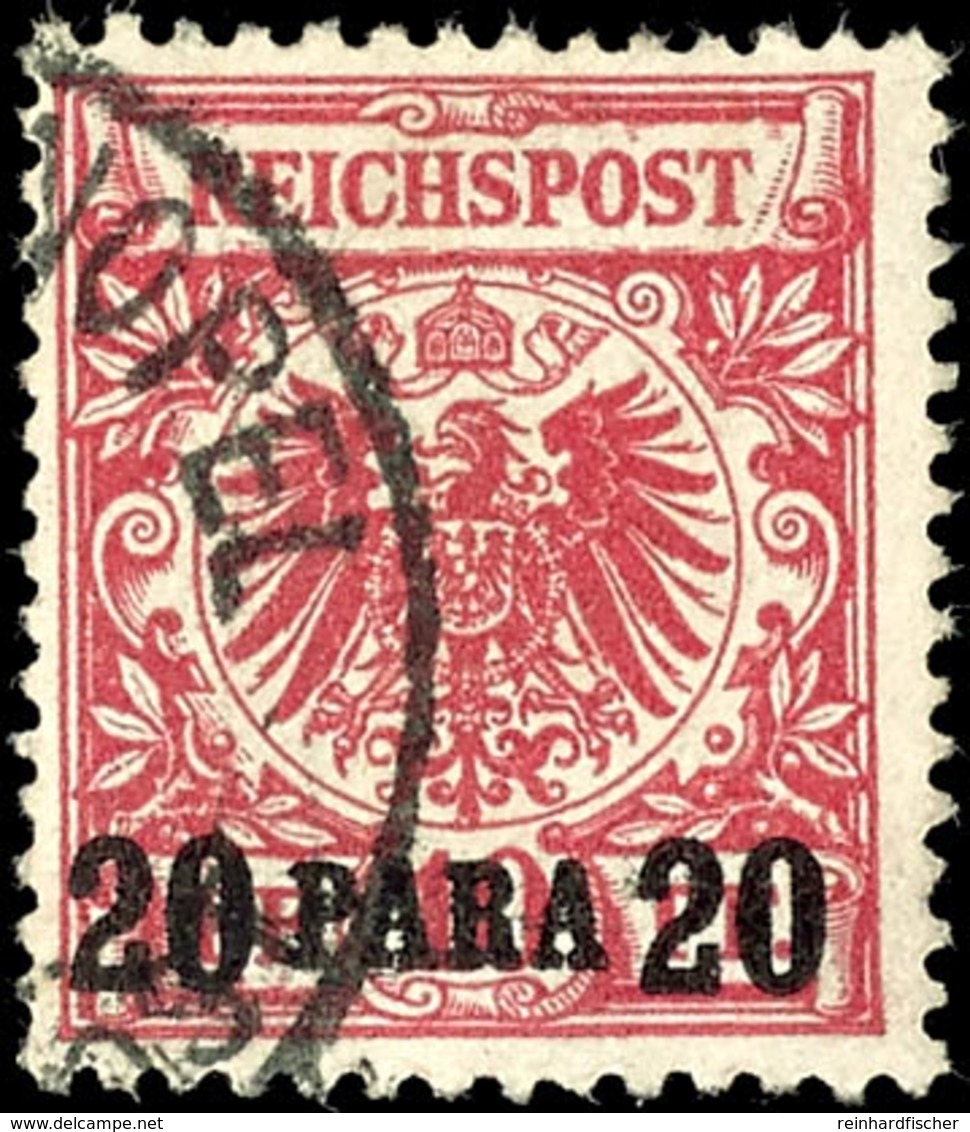 20 Pa. A. 10 Pfg Rosarot, Gest., Gepr. Jäschke-L. BPP, Mi. 120.-, Katalog: 7a O - Deutsche Post In Der Türkei