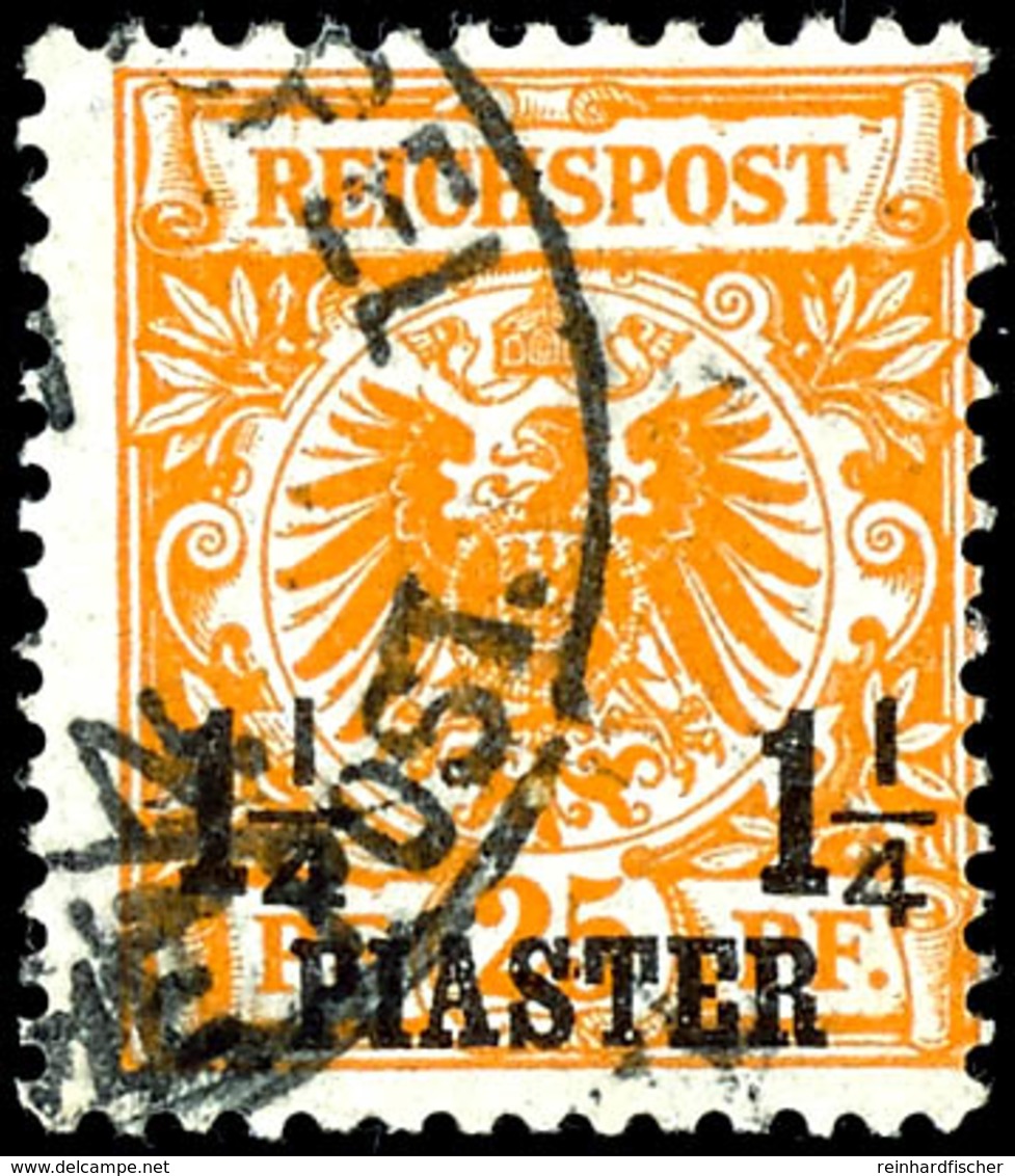 1 1/4 Piaster Gelborange, Erstauflage, Pracht, Michel 350,-, Katalog: 9a O - Deutsche Post In Der Türkei