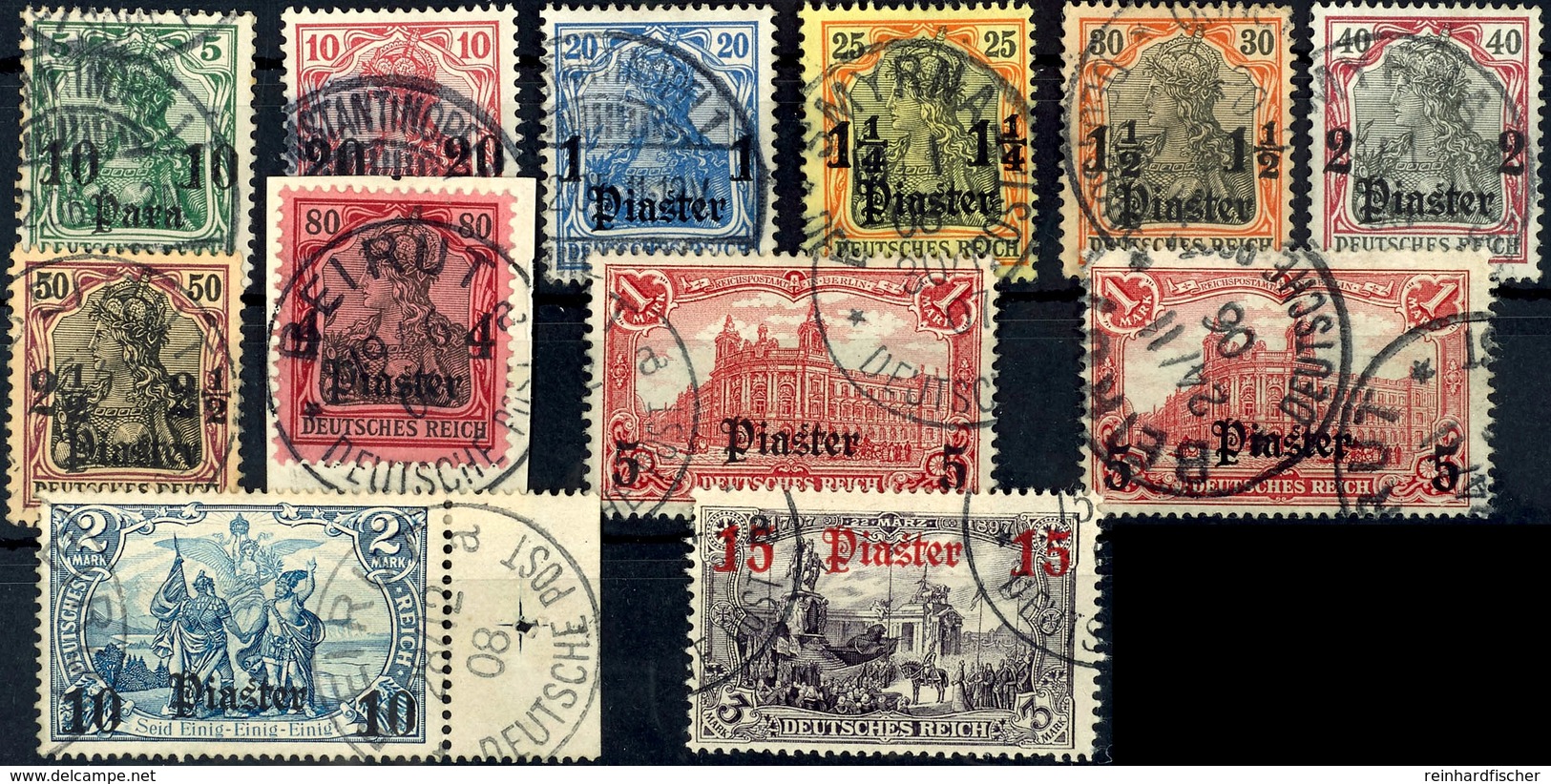 10 Para Bis 15 Piaster, Gestempelt, 5 Piaster Beide Zähnungen, Pracht, Michel 330,-, Katalog: 24/34b O - Deutsche Post In Der Türkei