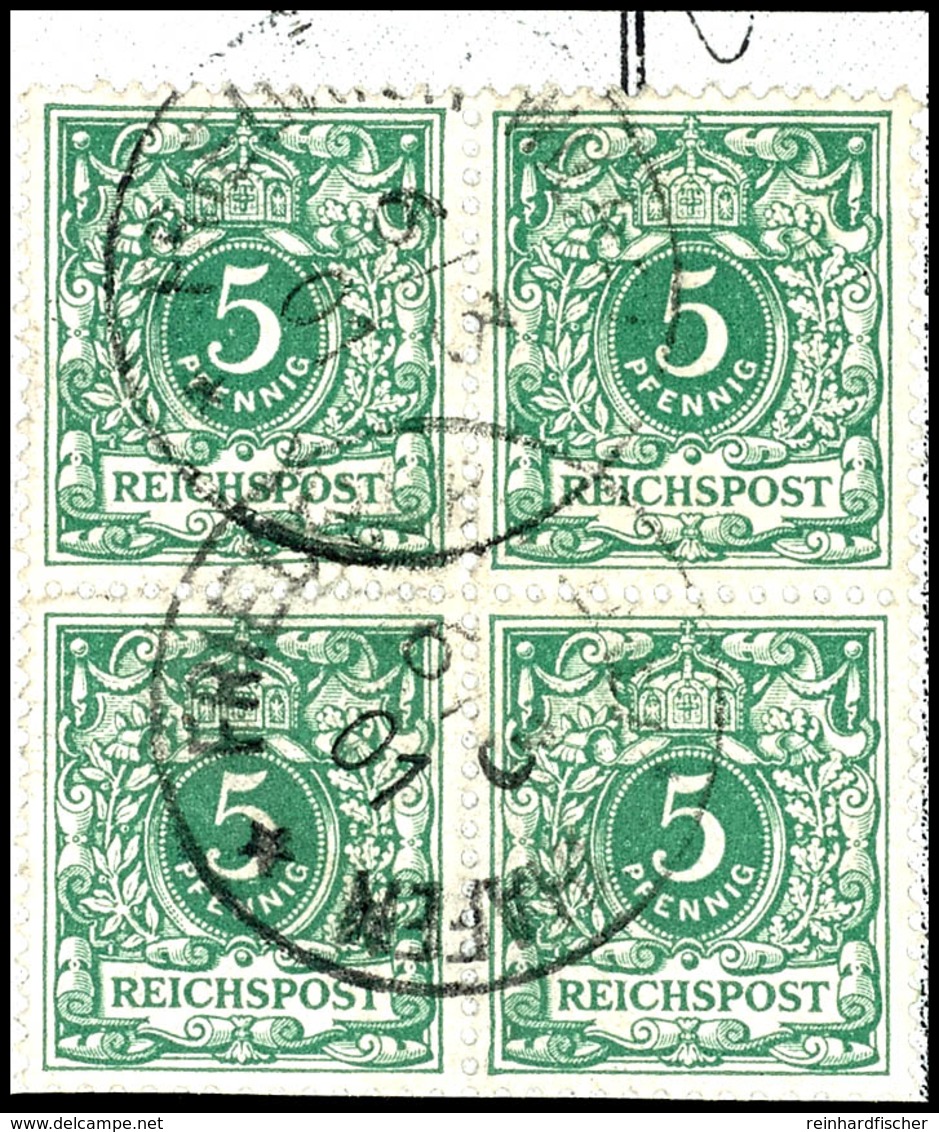 5 Pfg Krone/Adler (Viererblock), Stempel FRIEDRICH-WILHELMSHAFEN 6/3 01, Auf Briefstück. Untere Zahnreihe Minimal "rasie - Sonstige & Ohne Zuordnung