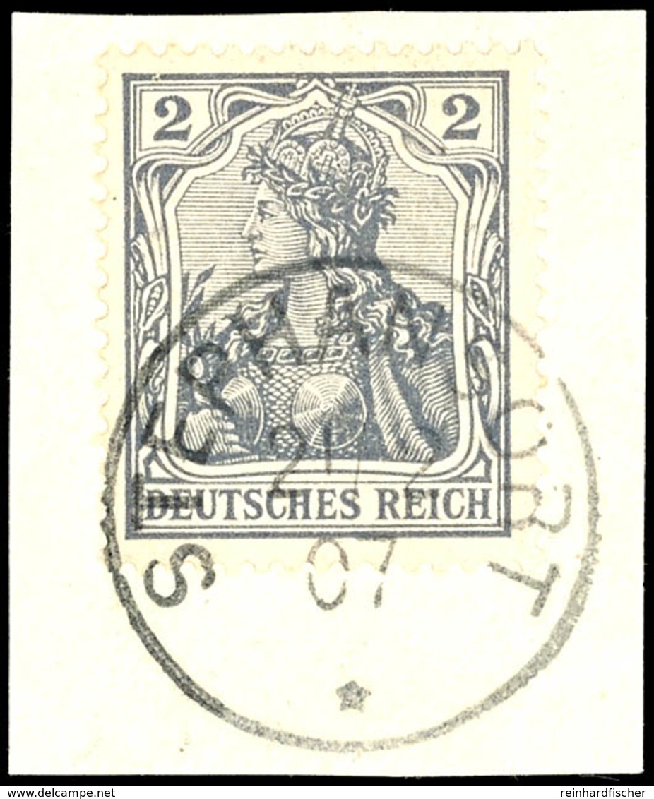 2 Pfg. Germania Mit Wz Auf Briefstück, Zentr. Klar Gest. STEPHANSORT 21/2 07, Katalog: M83I BS - Sonstige & Ohne Zuordnung
