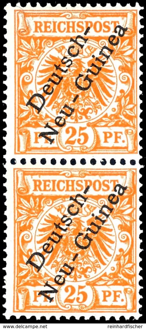 25 Pfennig Gelblichorange, Senkrechtes Paar, Postfrisch Ohne Signatur, Michel 200,-, Katalog: 5a ** - Deutsch-Neuguinea