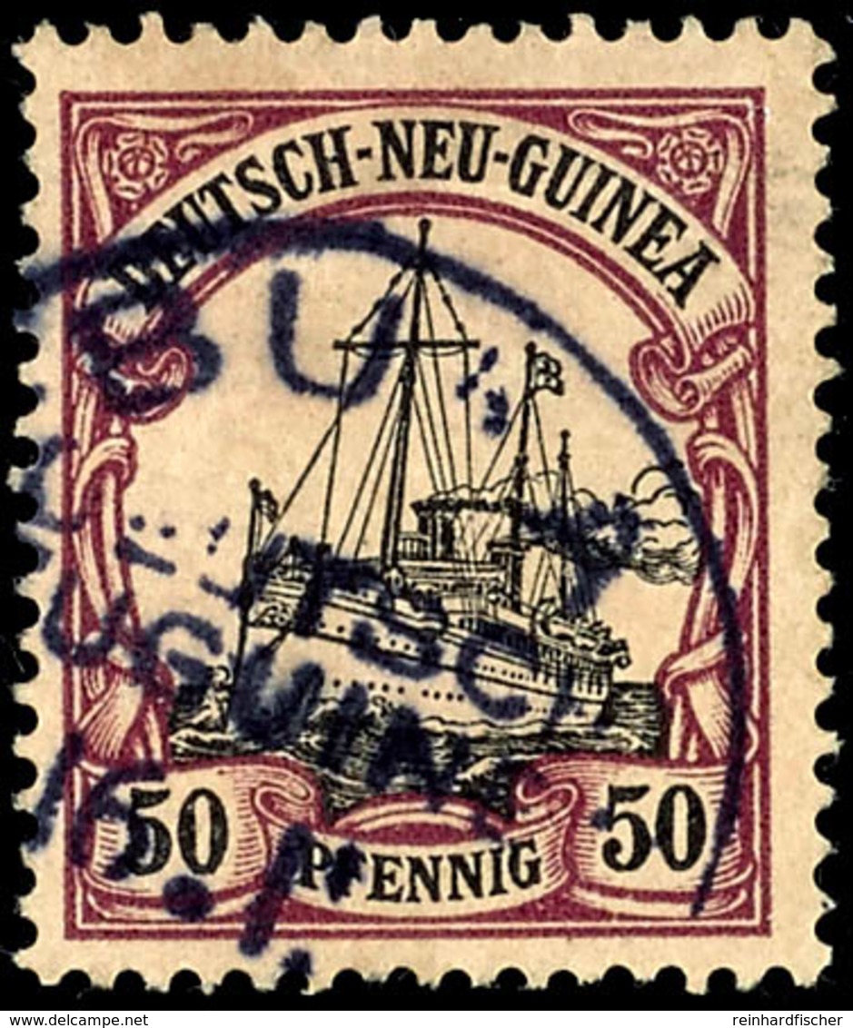 BUKA 16.II. Klar Auf 50 Pf. Schiffszeichnung, Das Datum Kommt So Nur Auf GRI Vor,  Die Stempelfarbe Ist Zu ölig. Wahrsch - Deutsch-Neuguinea