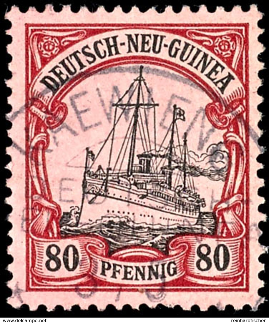 KAEWIENG 30/3 05, 5/5 07 Bzw. 3/5, Je Klar Auf 30, 40 Und 80 Pfg Schiffszeichnung, 30 Pfg Gepr. Pfenninger, Katalog: 12, - Deutsch-Neuguinea