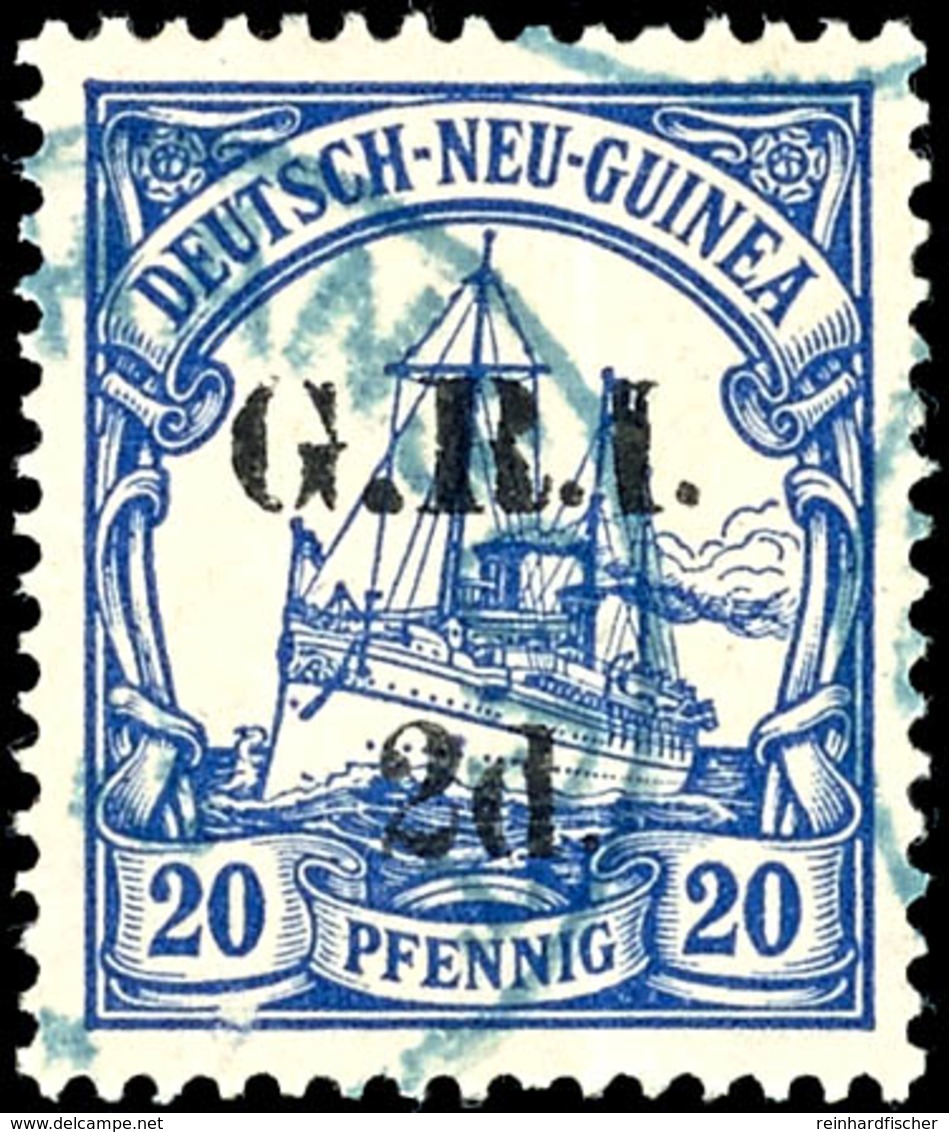 STEPHANSORT *** Blau, Klar Auf 2 D. Britische Besetzung, Katalog: B.Bes.4II O - Deutsch-Neuguinea