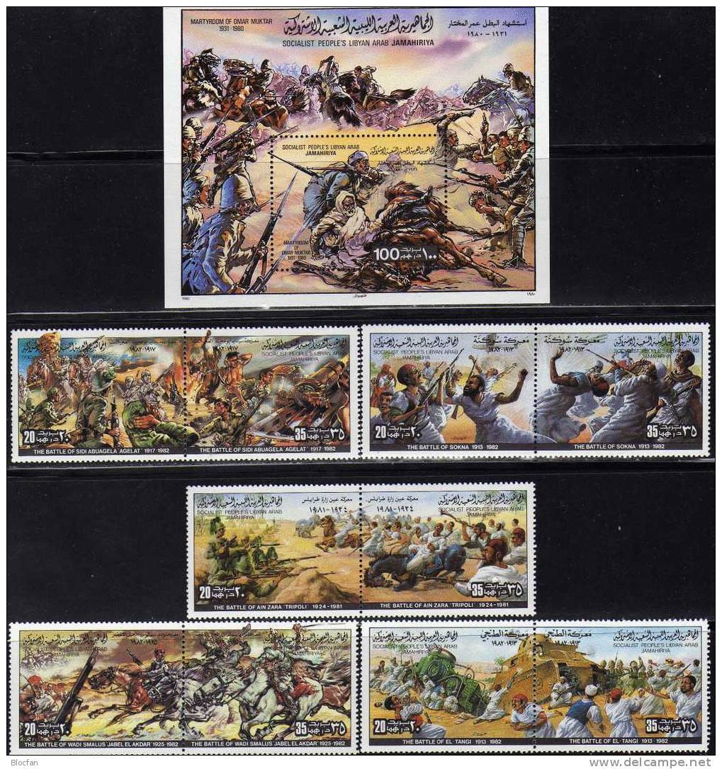 Wüstenkämpfe 1980 Libyen Block 49,5x Sets+5ZD ** 12€ Schlacht Mann Gegen Mann Bloque Hoja Blocs Se-tenant Bf Libya - Lots & Kiloware (mixtures) - Max. 999 Stamps