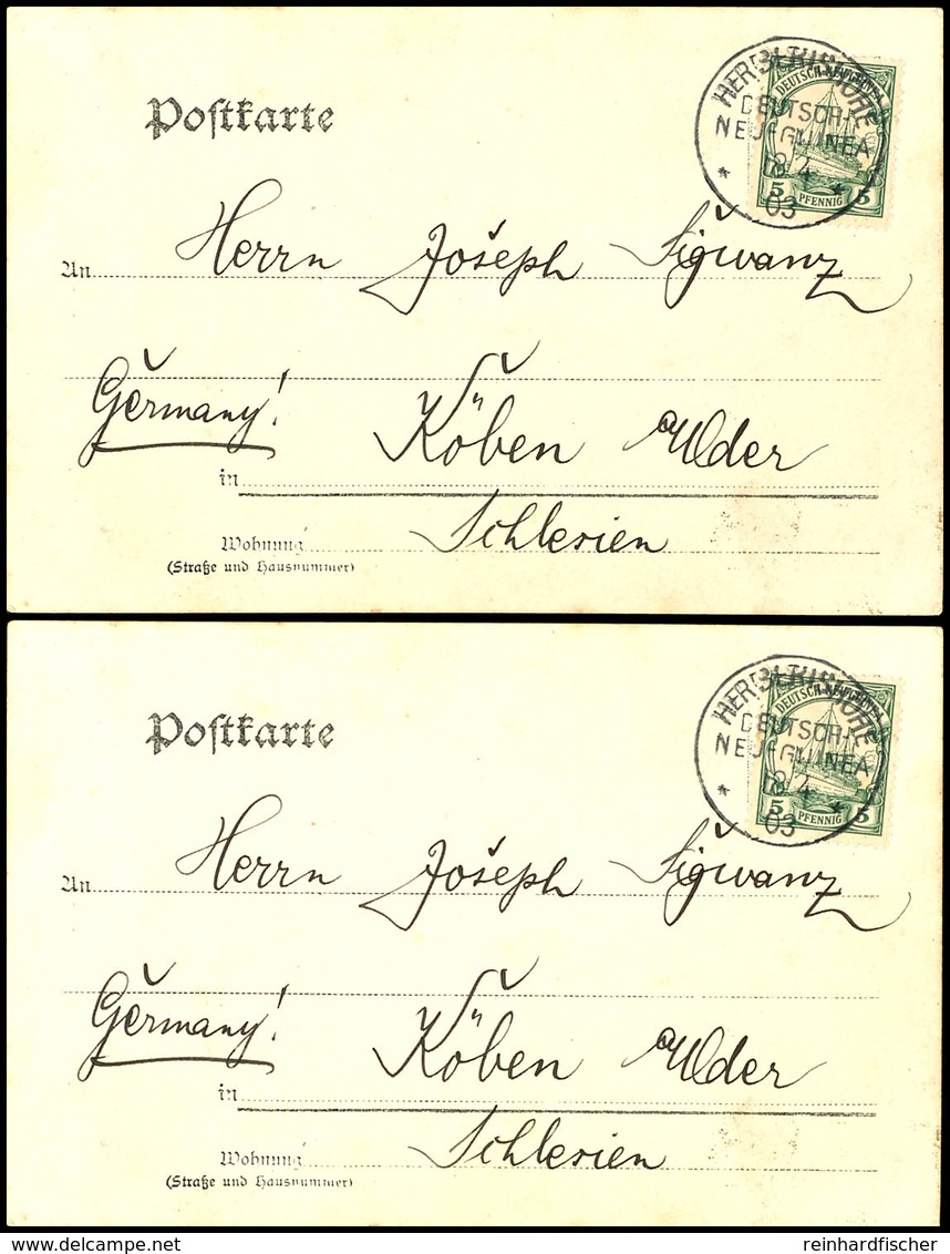 HERBERTSHÖHE, Seltene Fotokarte Mit 2 Verwaltern (?) Vor Palme, Frankiert Mit 5 Pfg Kaiseryacht, Stempel HERBERTSHÖHE 8  - Sonstige & Ohne Zuordnung