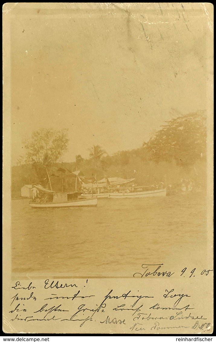 TOBERA, Seltene Fotokarte (gering Tropisch) Mit 5 Pfg Kaiseryacht, Stempel HERBERTSHÖHE DNG 11 9 05, Absender Ist Max Wü - Sonstige & Ohne Zuordnung