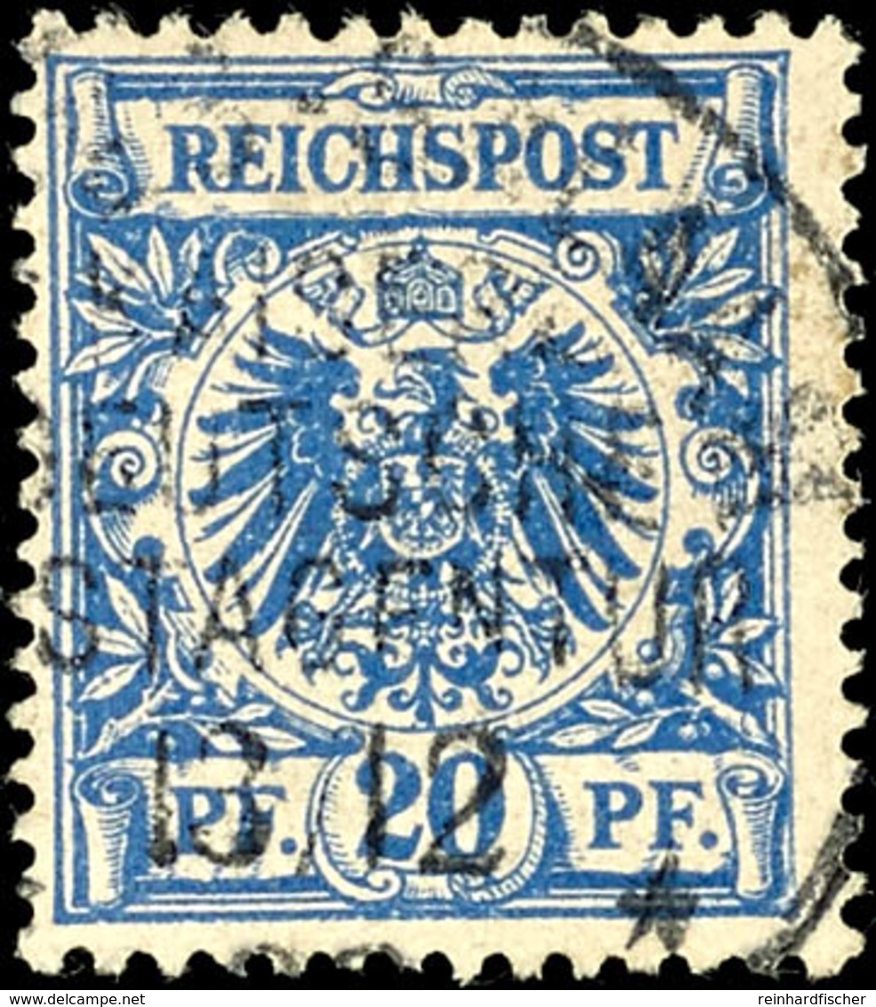 20 Pfg Blau, Tadellos, Gest., Mi. 150.-, Katalog: V48b O - Afrique Orientale