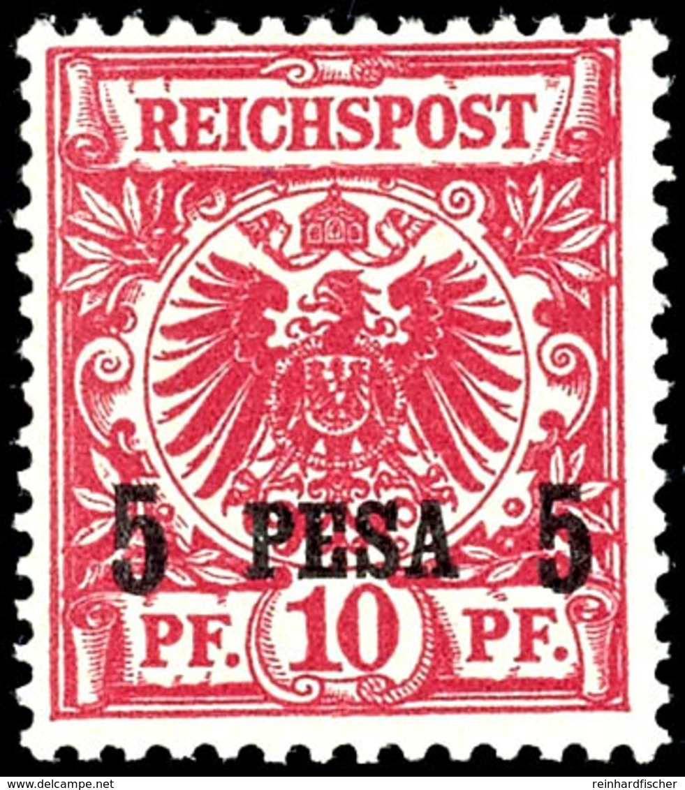 5 Pesa Auf 10 Pfg. Krone/Adler, Postfrisch, Mi. 250,-, Katalog: 3Ic ** - Afrique Orientale