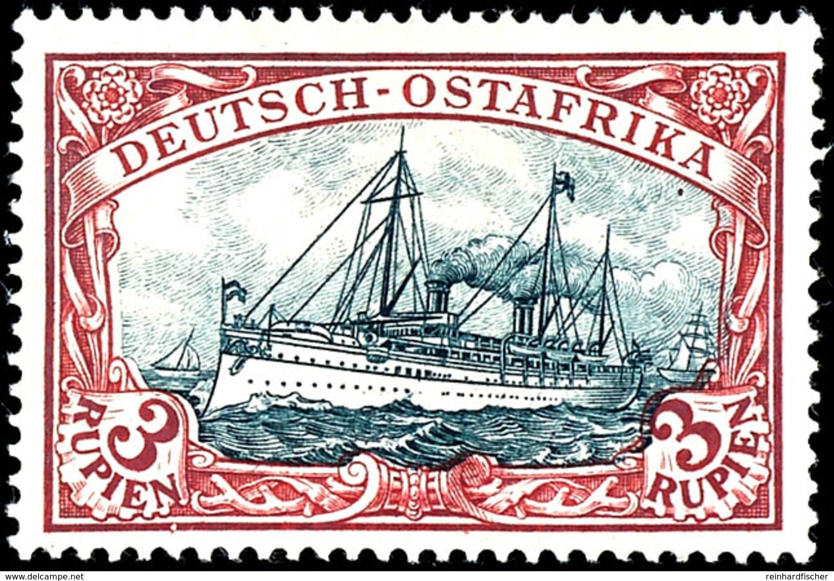 3 Rupien Ungebraucht, Pracht, Ohne Signatur, Michel 160,-, Katalog: 21b * - Deutsch-Ostafrika