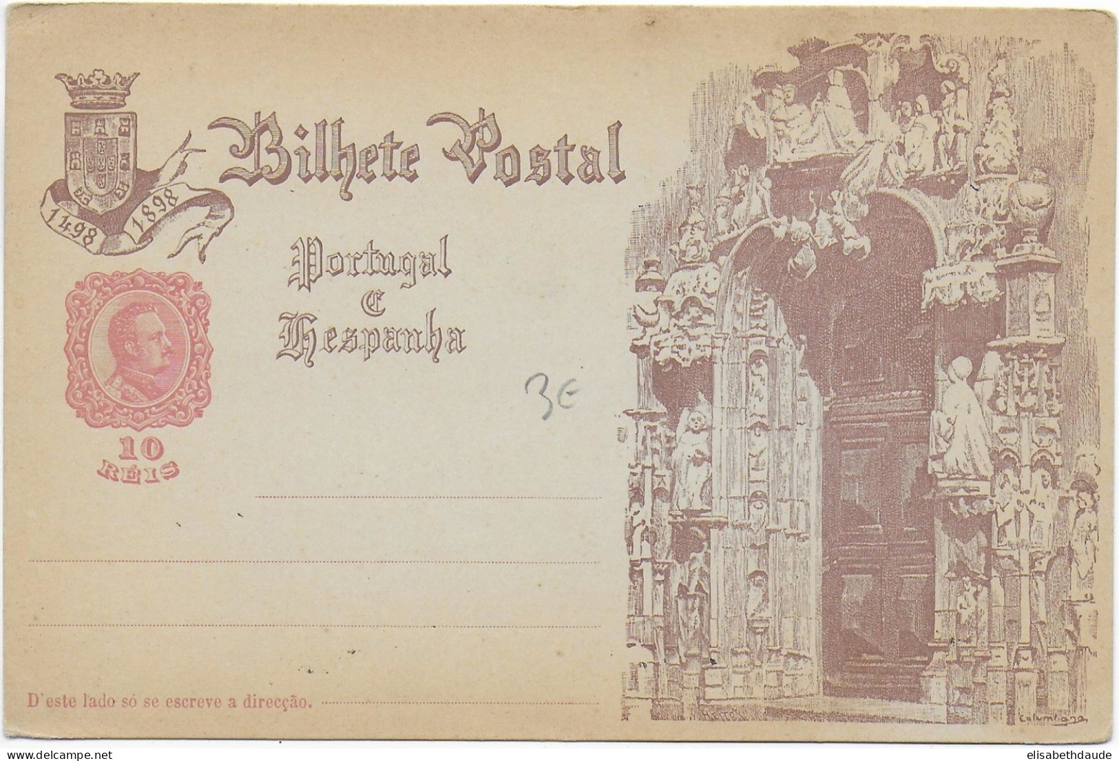 PORTUGAL - 1898 - CARTE ENTIER POSTAL ILLUSTREE NEUVE - Postwaardestukken