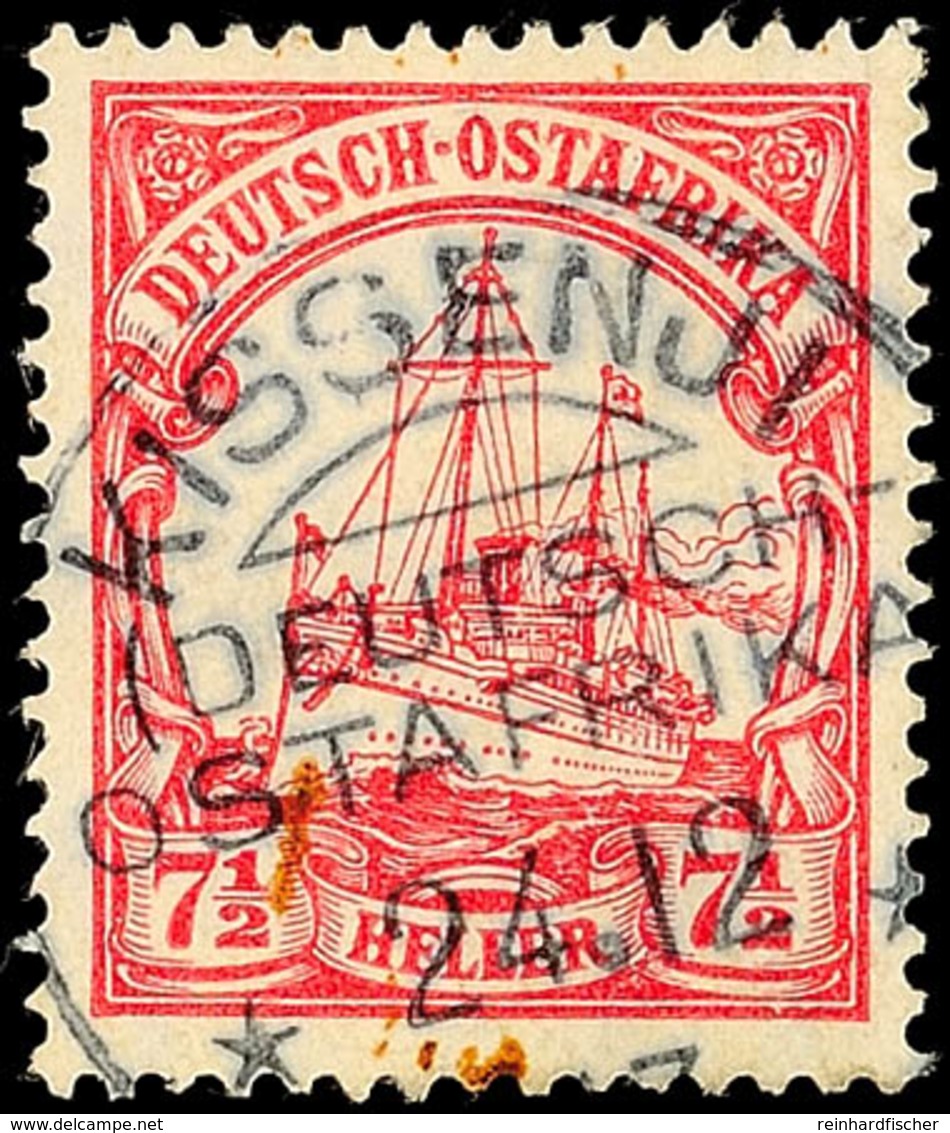 KISSENJI 24.12 13, Fast Vollständig Klar Und Zentrisch Auf 7½ Heller Kaiseryacht (kl. Stockfleck), Katalog: 32 O - Deutsch-Ostafrika