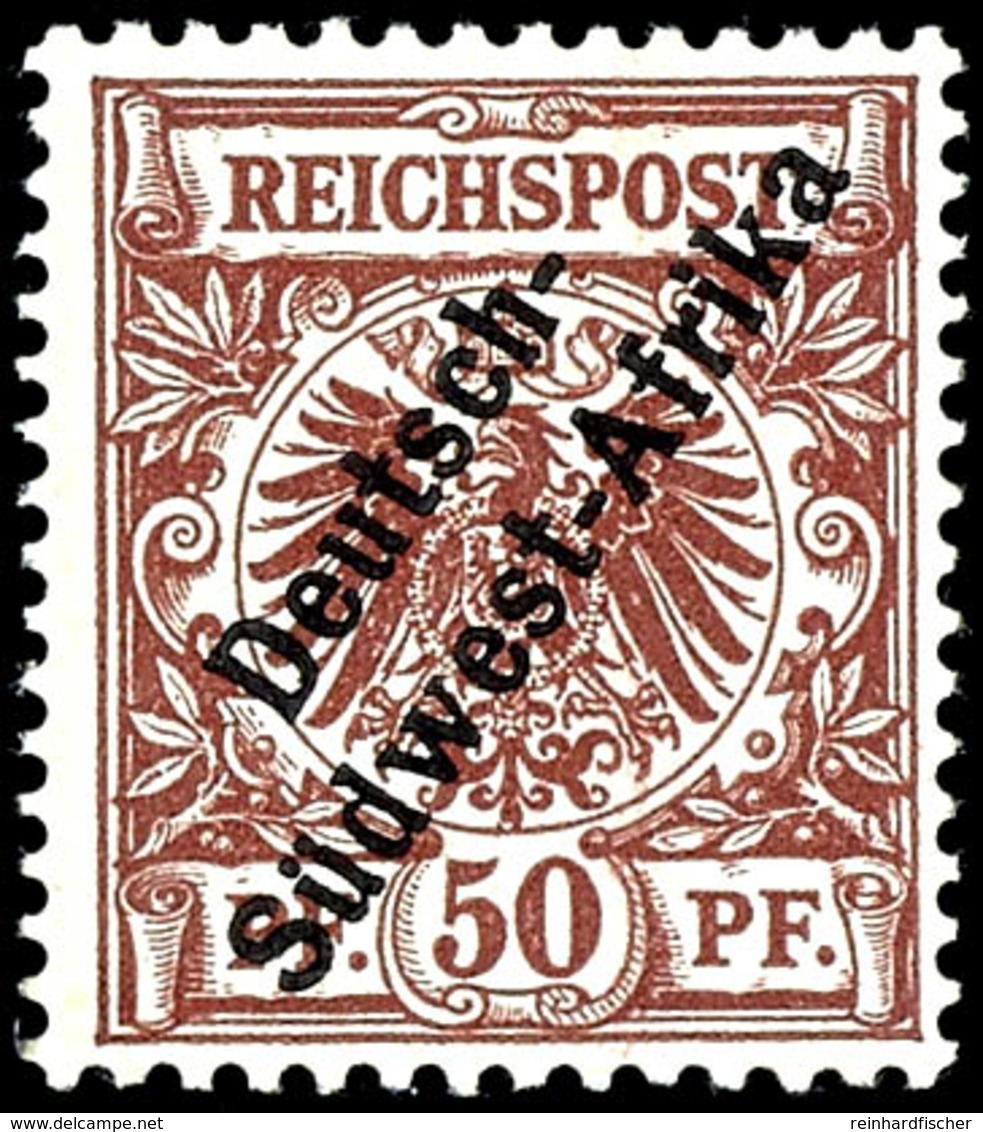50 Pfennig, Postfrisch, Kabinett, Ohne Signatur, Michel 750,-, Katalog: II ** - Deutsch-Südwestafrika