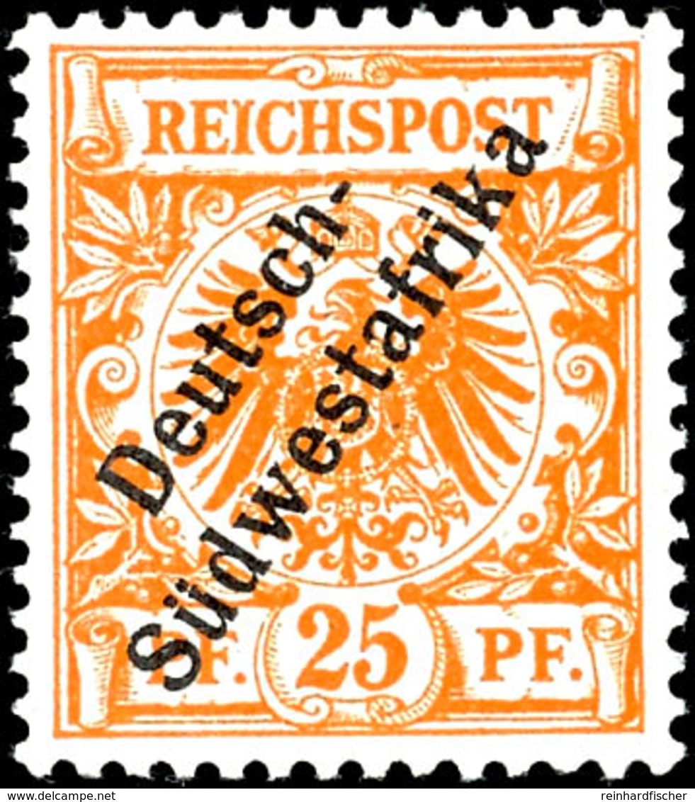 25 Pf Gelblichorange Mit Plattenfehler "I" Von Reichpost Oben Gespalten Tadellos Ungebraucht Mit Vollem Originalgummi Un - Deutsch-Südwestafrika