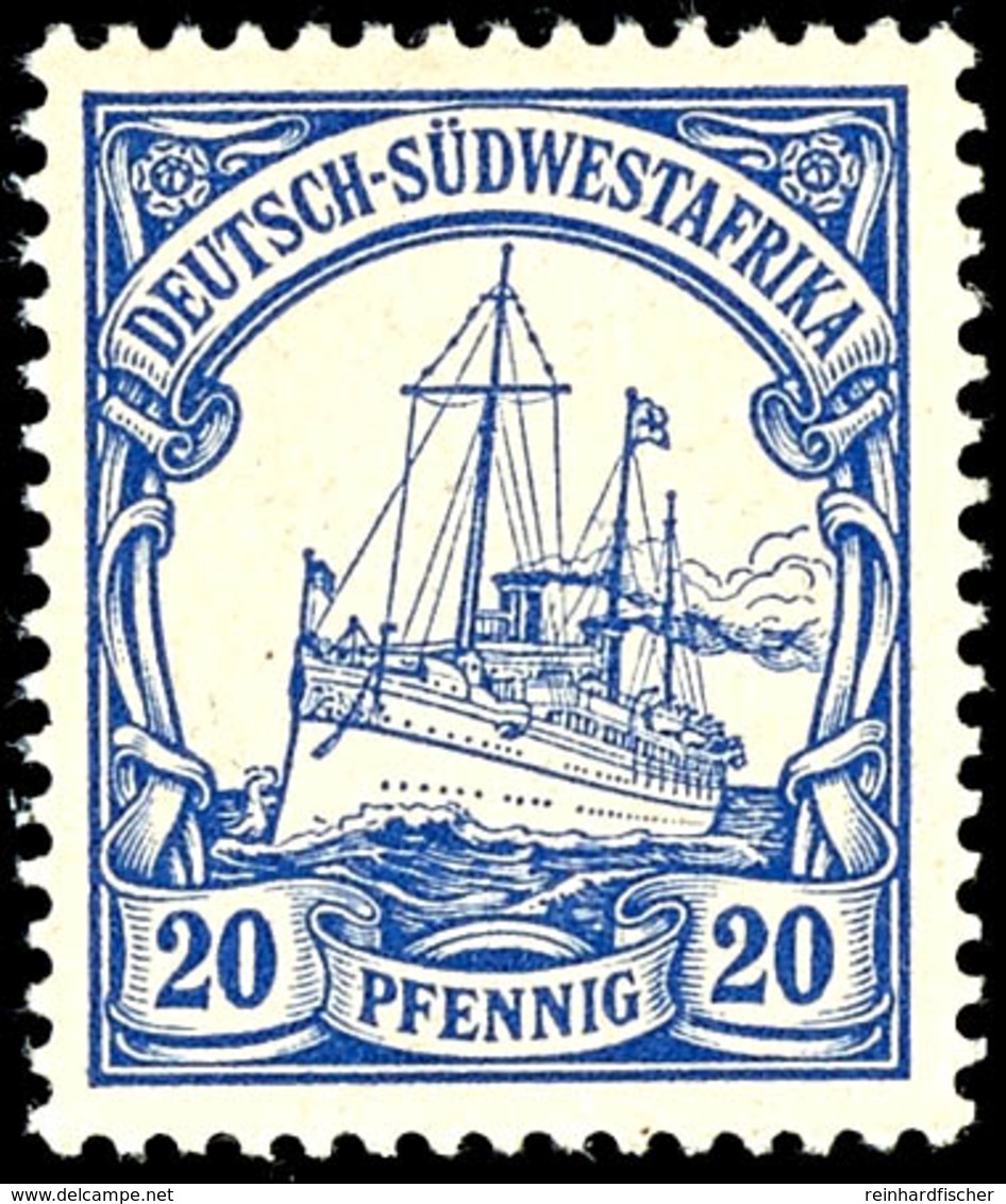 10 Und 20 Pfennig Ohne Wasserzeichen, Postfrisch, Ohne Signatur, Michel 155,-, Katalog: 13,14 ** - Deutsch-Südwestafrika