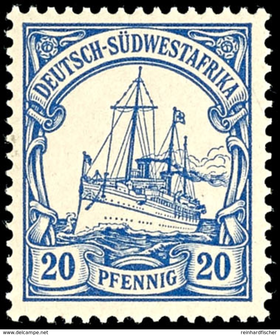 20 Pfg Kaiseryacht, Tadellos Postfrisch, Unsigniert, Kabinett, Mi. 95.-, Katalog: 14 ** - Deutsch-Südwestafrika