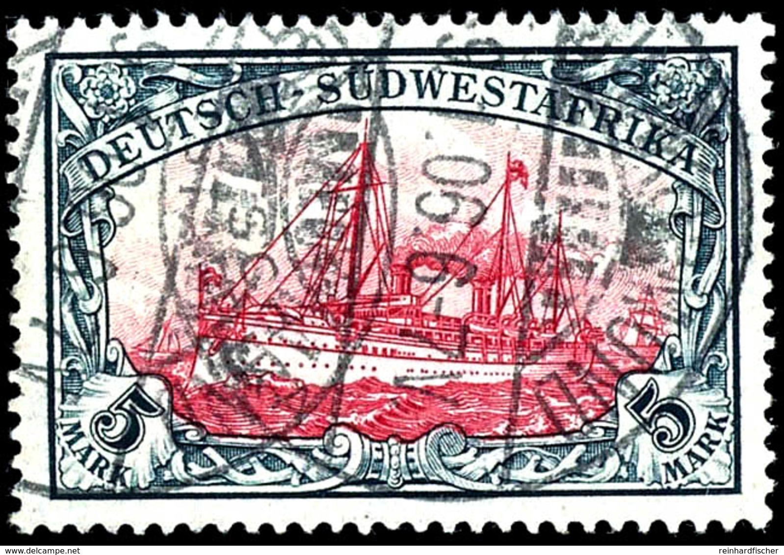 5 M. Kaiseryacht, Zentrisch Gestempelt "SWAKOPMUND 9.1.06", Tadelloses Kabinettstück, Gepr. Bothe BPP, Mi. 200.-, Katalo - Deutsch-Südwestafrika