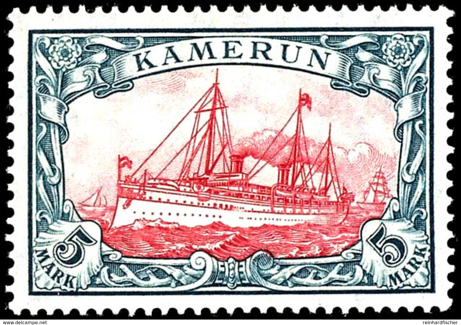 5 M. Kaiseryacht, Friedensdruck, Tadellos Postfrisch, Unsigniert, Neuer Fotobefund Jäschke-Lantelme BPP (2019) "... Befi - Kamerun