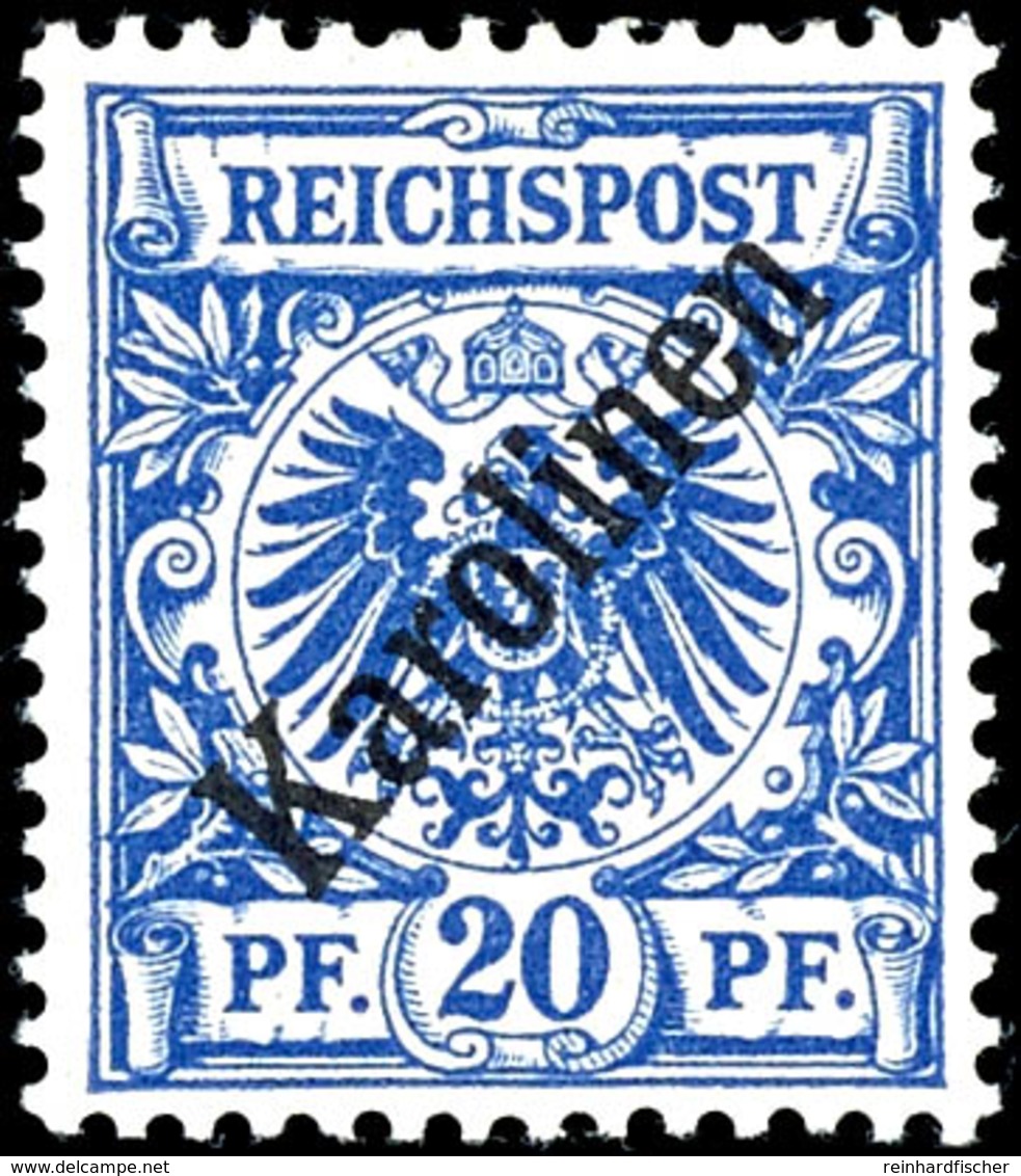 20 Pfg Krone/Adler Mit Diagonalem Aufdruck "Karolinen", Tadellos Postfrisch, Gepr. Bothe BPP, Mi. 700.-, Katalog: 4I ** - Karolinen