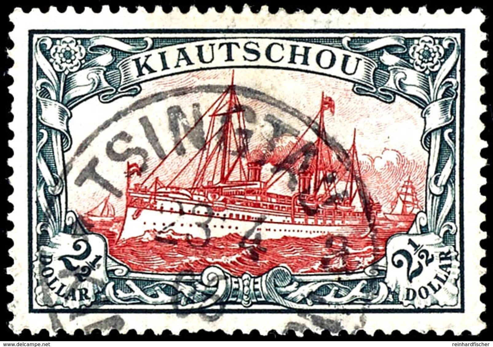 2 1/2 Dollar, Gestempelt, Kabinett, Michel 600,-, Katalog: 37A O - Kiautschou