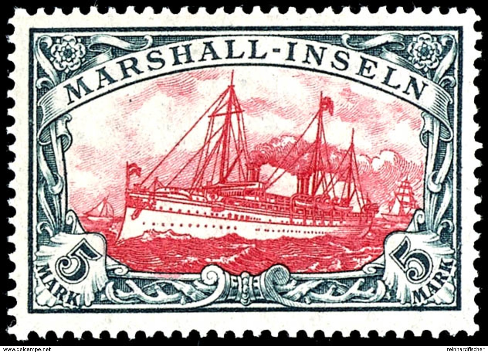 5 Mark Postfrisch, Kabinett,  Gepr. Jäschke- L. BPP, Michel 150,-, Katalog: 27BI ** - Marshall-Inseln