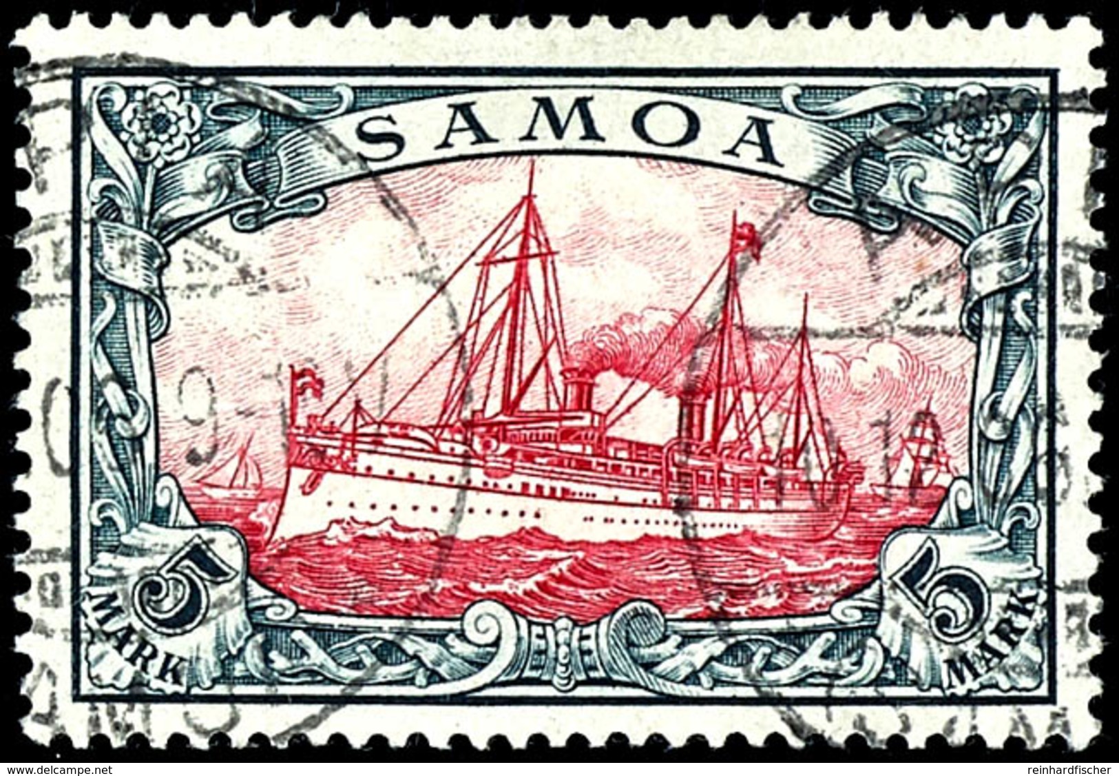 5 Mark Gestempelt, Kabinett, Michel 600,-  Gepr. Bothe BPP, Katalog: 19 O - Samoa