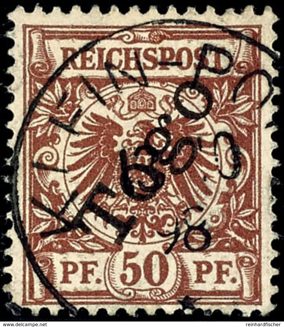 50 Pfg Krone/Adler Gestempelt KLEIN-POPO, Mi. 70,-, Katalog: 6 O - Togo