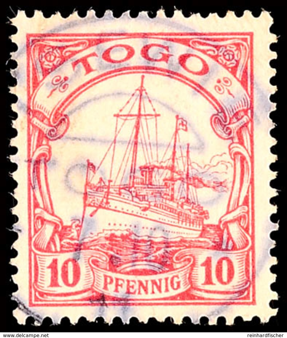 TSEWIE 7 10 11, Zentrisch Auf 10 Pf. Kaiseryacht Ohne Wz., Katalog: 9 O - Togo