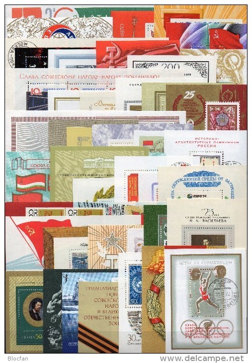 Collection Topic Blocs 1962-1990 Sowjetunion 42 Blocks Out 39-213 O 80€ Space Art Sport Bloque Hoja Sheets Bf USSR - Collections (without Album)