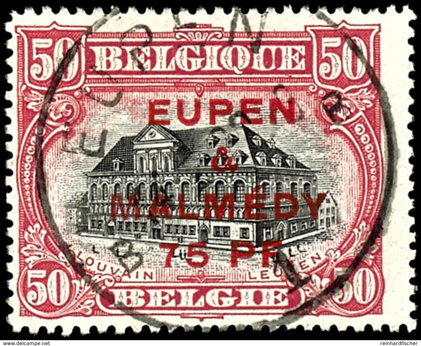 75 Pfennig Auf 50 Centimes, Gezähnt 15:15, Gestempelt, Kurzbefund Dr. Hoffner BPP "echt, Einwandfrei", Mi.250,-, Katalog - Eupen Und Malmedy