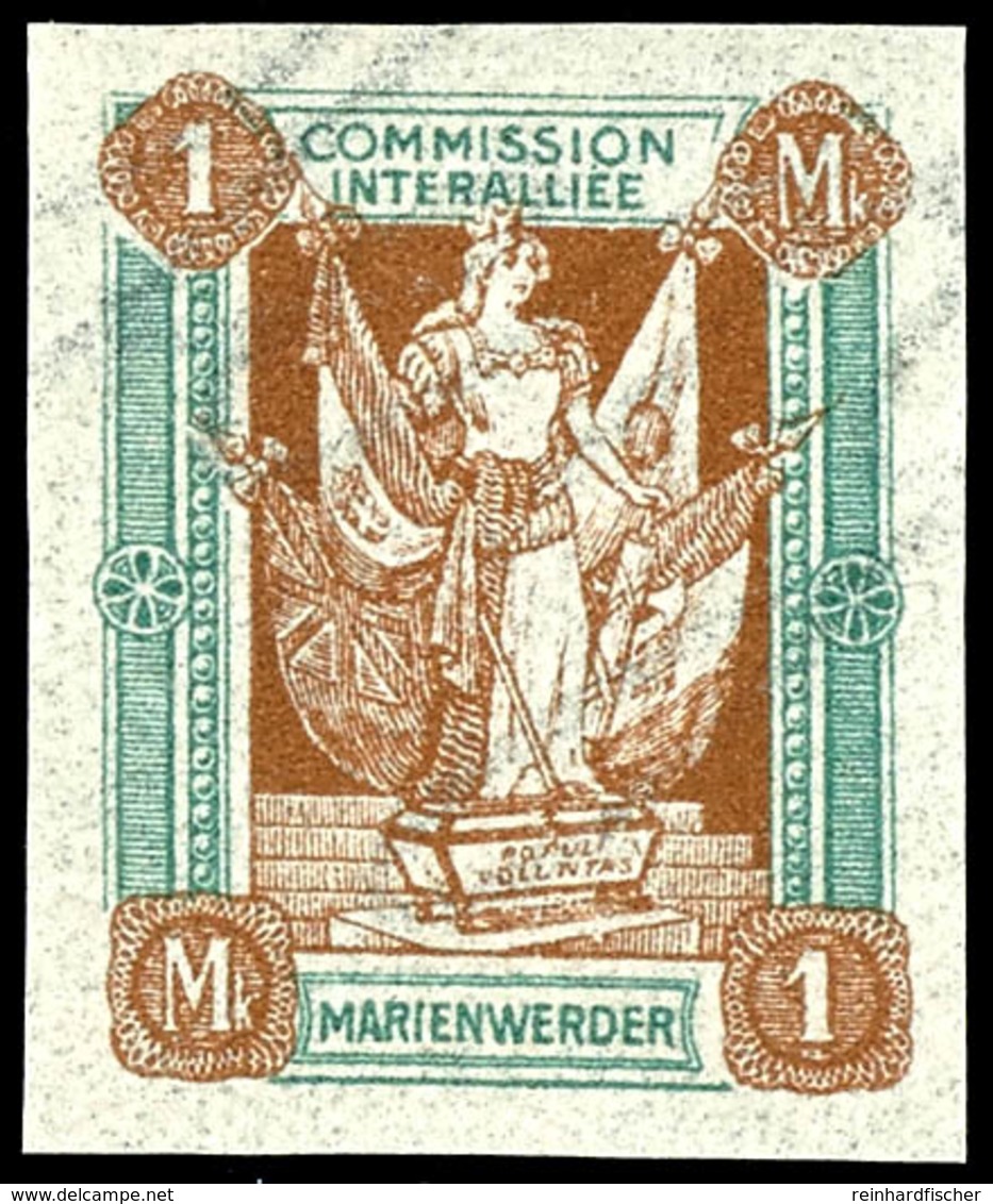 50 Pfennig Und 1 Mark Frauengestalt, Postfrisch Ungezähnt, Je Mit Wasserzeichen "Stern", Nr.8yU Geprüft Klein BPP, Nr.11 - Sonstige & Ohne Zuordnung