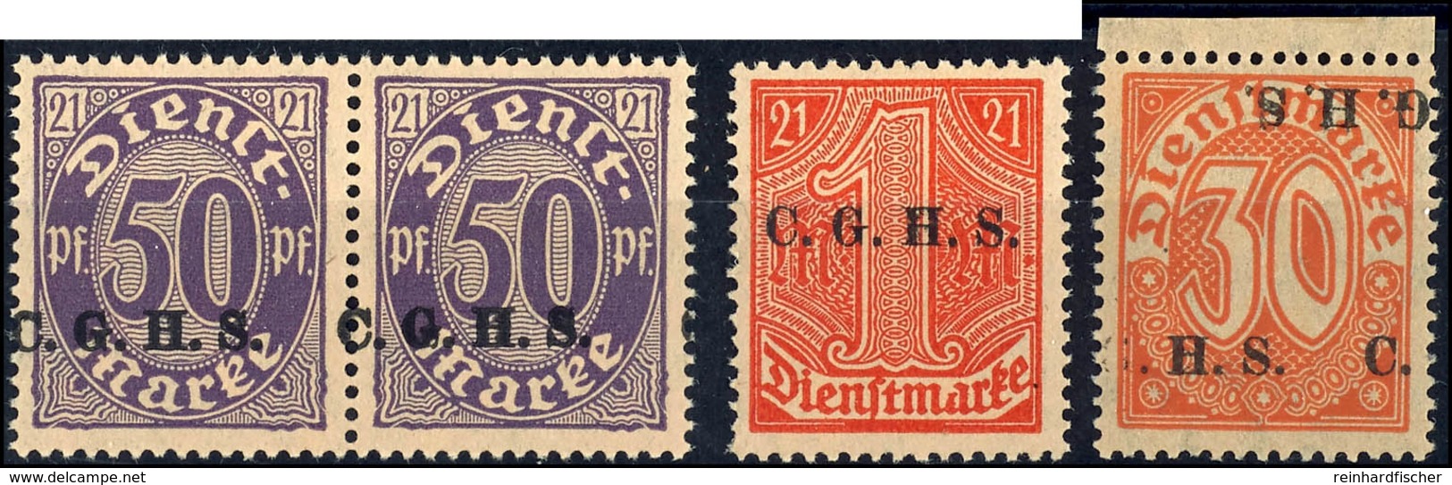 50 Pfennig, 1 Mark, 30 Pfennig, 3 Werte Jeweils Postfrisch Mit Plattenfehler I, Nr.6,7 Und 12, Mi.350,-, Katalog: 6/12 * - Sonstige & Ohne Zuordnung