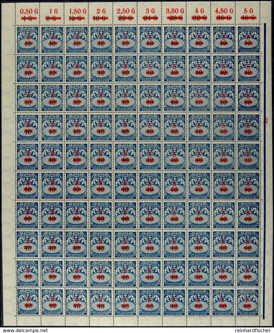 5 Pfennig Auf 40 Pfennig, Postfrischer Originalbogen Mit Plattenfehler I Und II Sowie HAN, Mi.3200,-, Katalog: 40 ** - Sonstige & Ohne Zuordnung