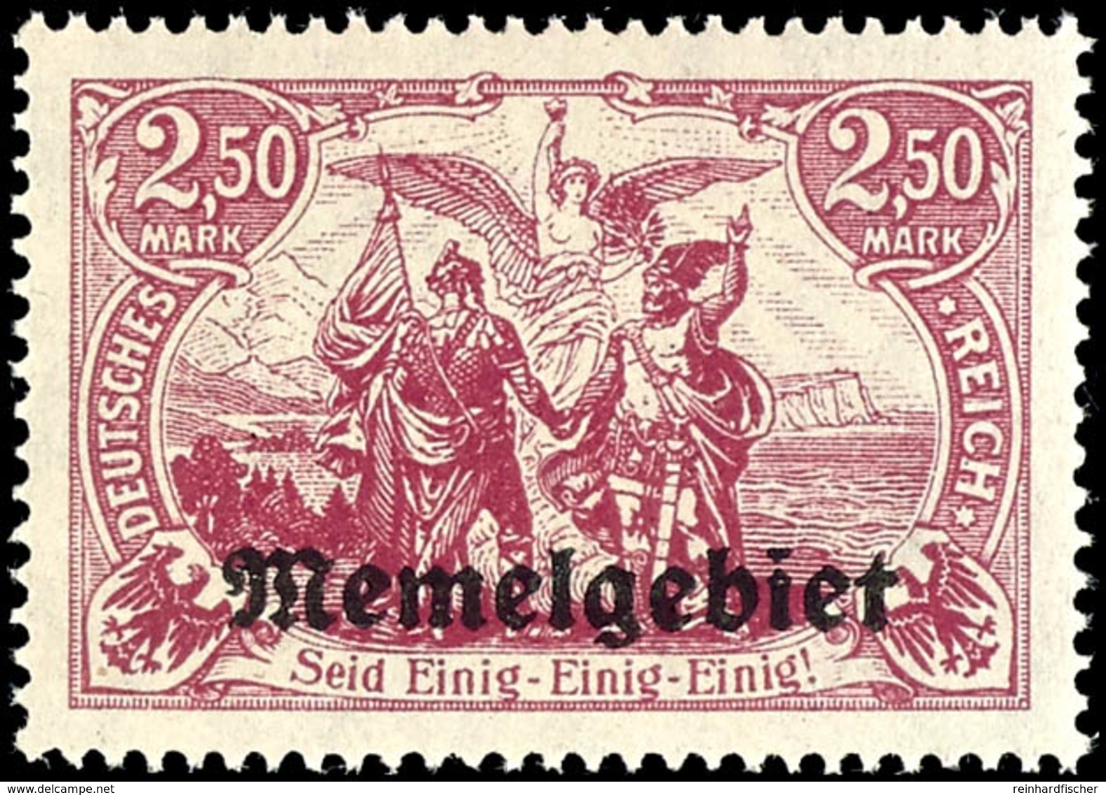 2,50 Mark Dunkelgraulila, Postfrisch, Kurzbefund Huylmanns BPP "echt, Einwandfrei", Mi.200,-, Katalog: 13c ** - Memelgebiet 1923