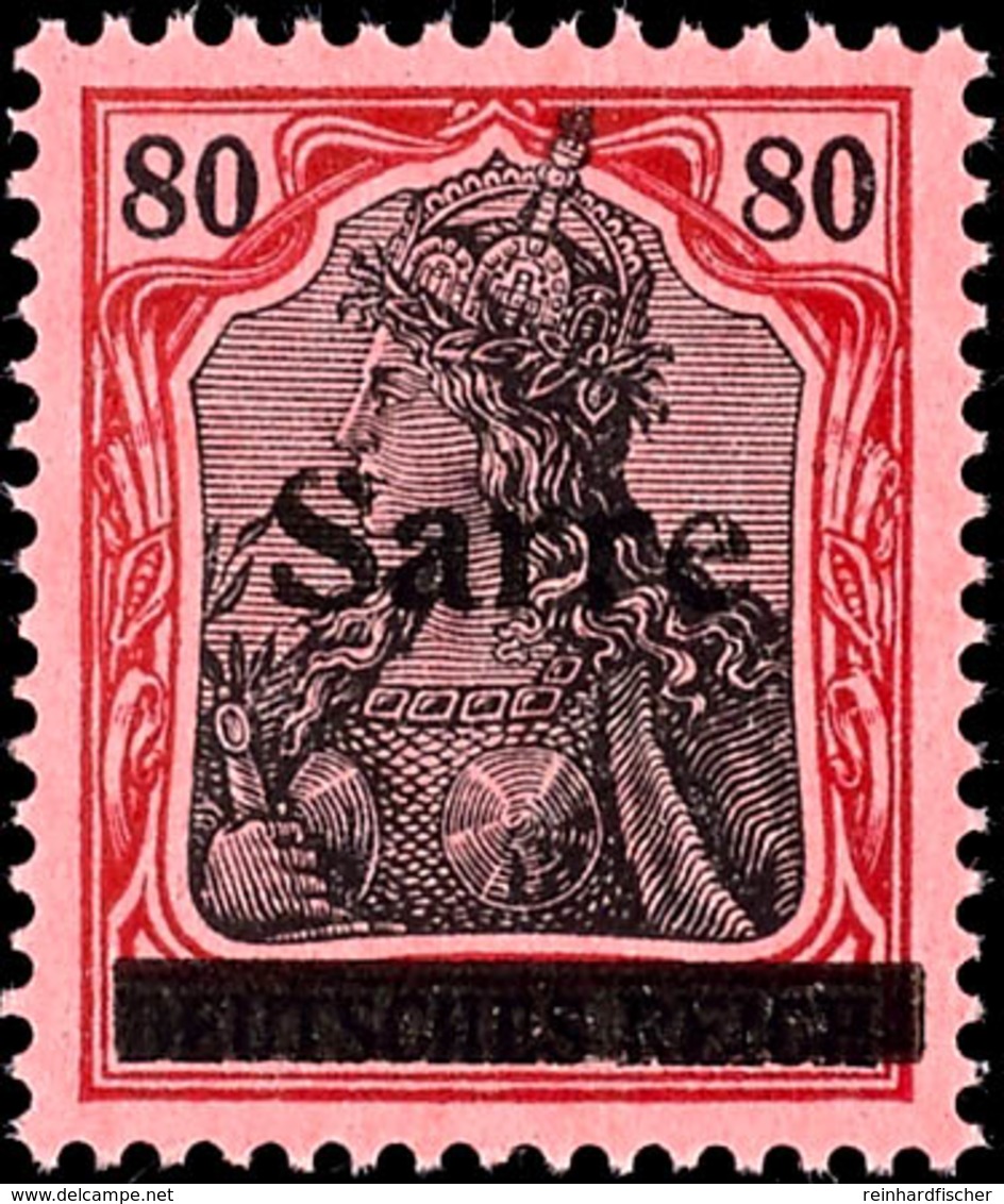 80 Pfg Germania Mit Aufdruck "Sarre" In Type I, Aufdruckfehler M "oberer Bogen Des S Gebrochen", Tadellos Postfrisch, Si - Sonstige & Ohne Zuordnung