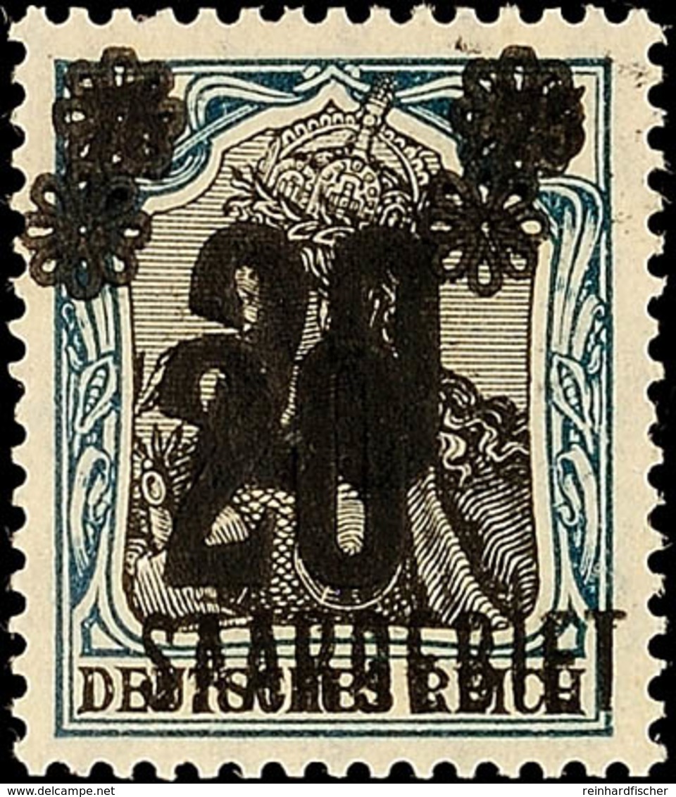 20 Auf 75 Pf. Germania, Doppelter Aufdruck, Postfrisch, Gepr. Burger BPP, Mi. 150,-, Katalog: 50DD ** - Sonstige & Ohne Zuordnung