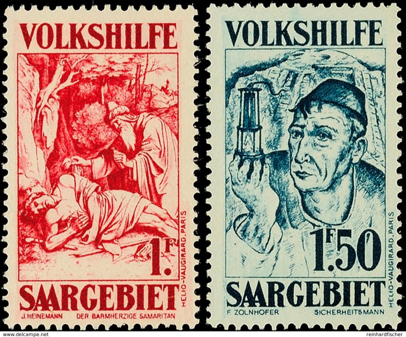 40 C. - 10 Fr. Volkshilfe Gemälde III Kpl. Tadellos Ungebraucht, Mi. 200.-, Katalog: 144/50 * - Sonstige & Ohne Zuordnung