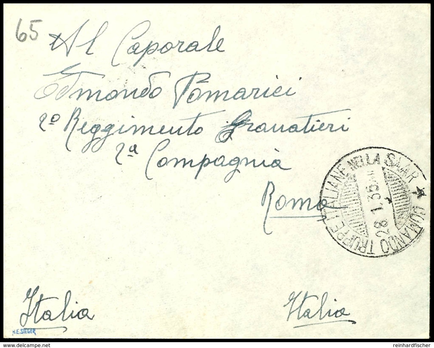 1935, Brief Von "COMANDO TRUPPE ITALIANE NELLA SAAR 18.1.35" Nach Rom Mit Ankunftsstempel, Gute Erhaltung, Gepr. Sieger  - Sonstige & Ohne Zuordnung